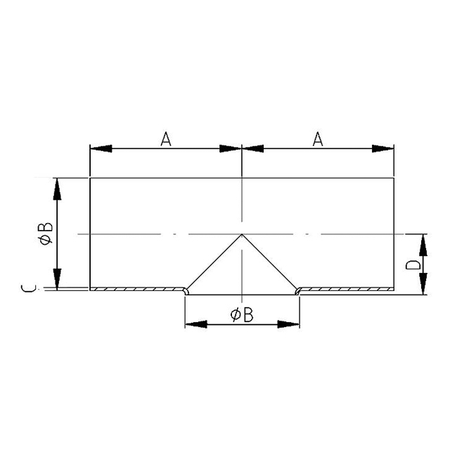 Tee EN10253 21,3x1,6 316L
